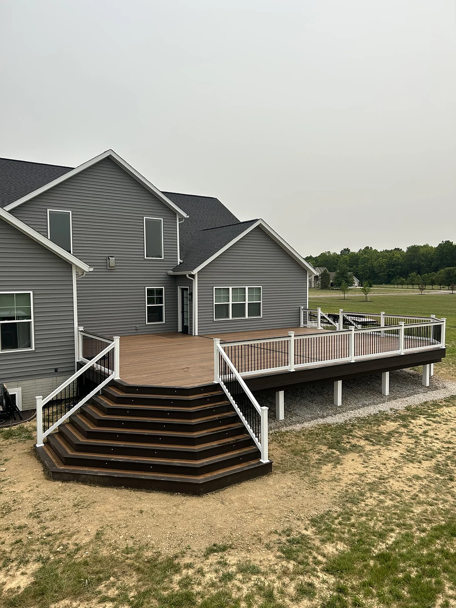 Composite Deck & Railing installed by Swiss Valley Fence. Zanesville Ohio.