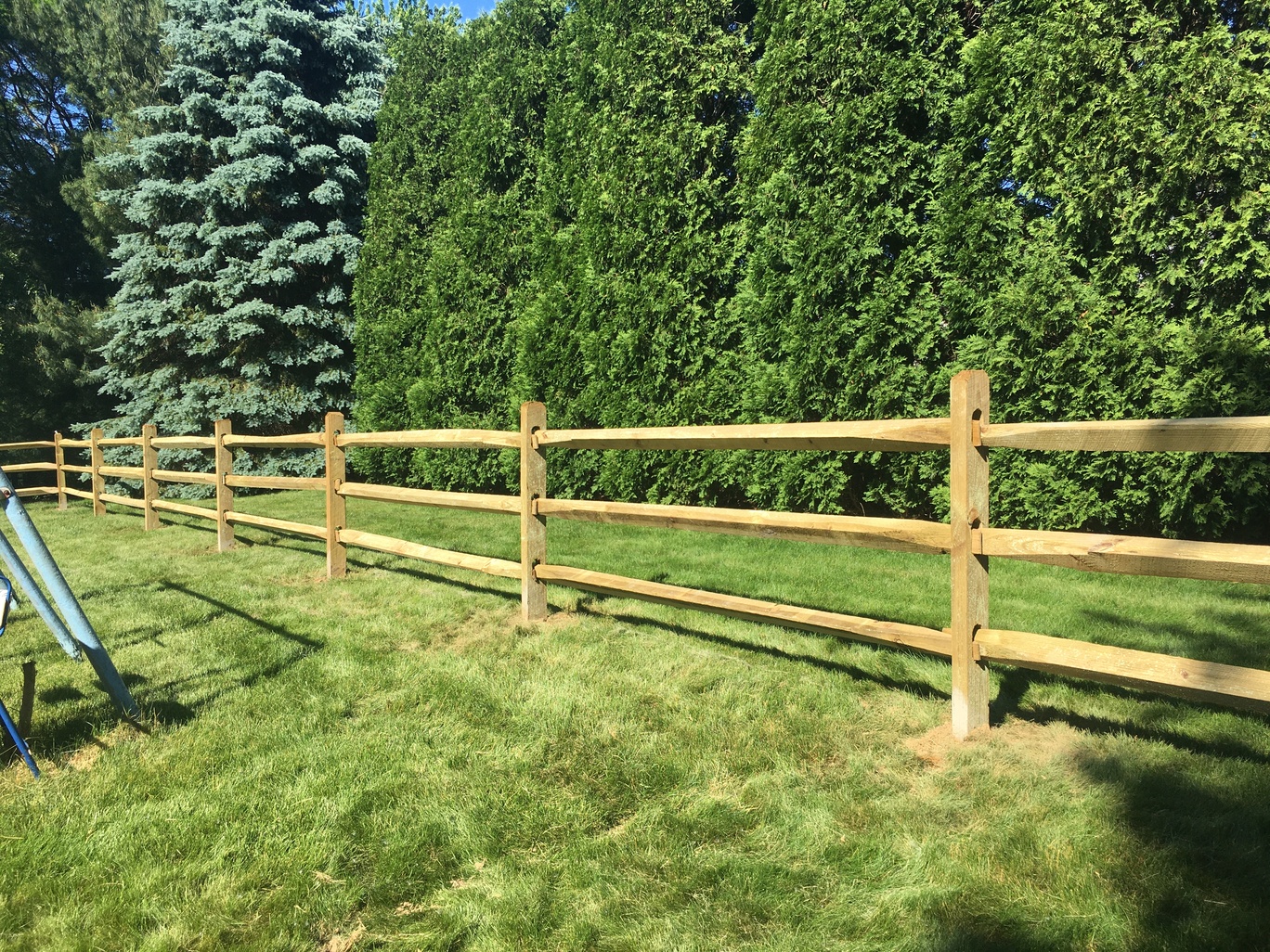 Split Rail Fence, installed by Swiss Valley Fence. Zoarville Ohio.