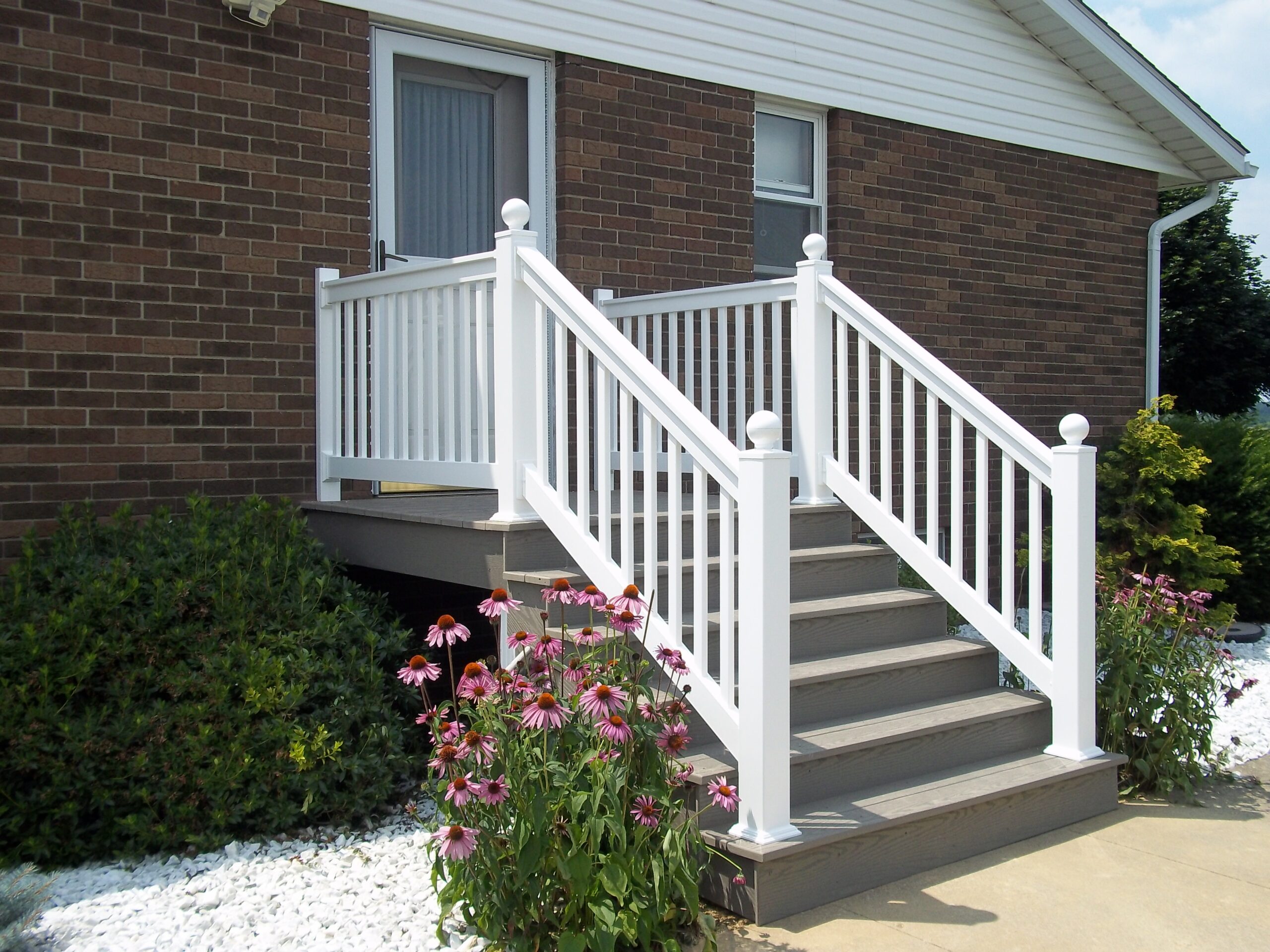 Vinyl Railing, Installed By Swiss Valley Fence. Corning Ohio