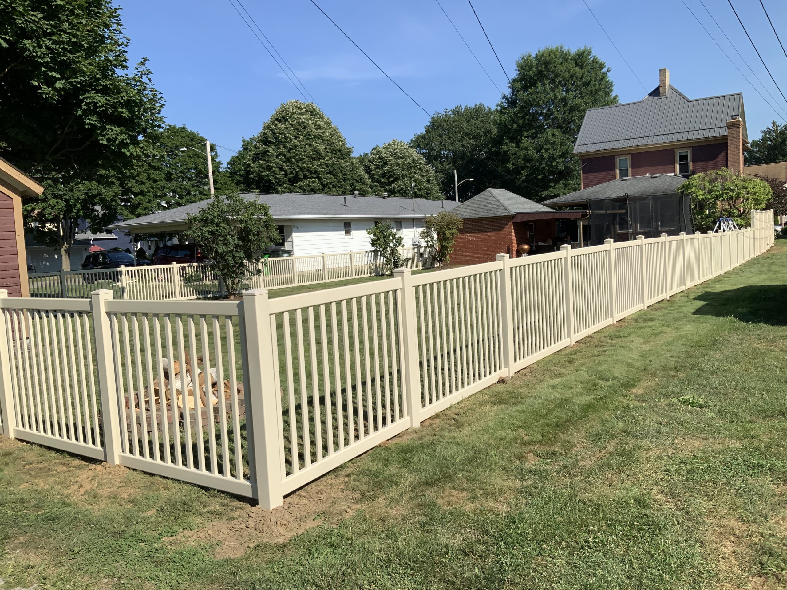 Vinyl Picket Fence, installed by Swiss Valley fence. West Lafayette