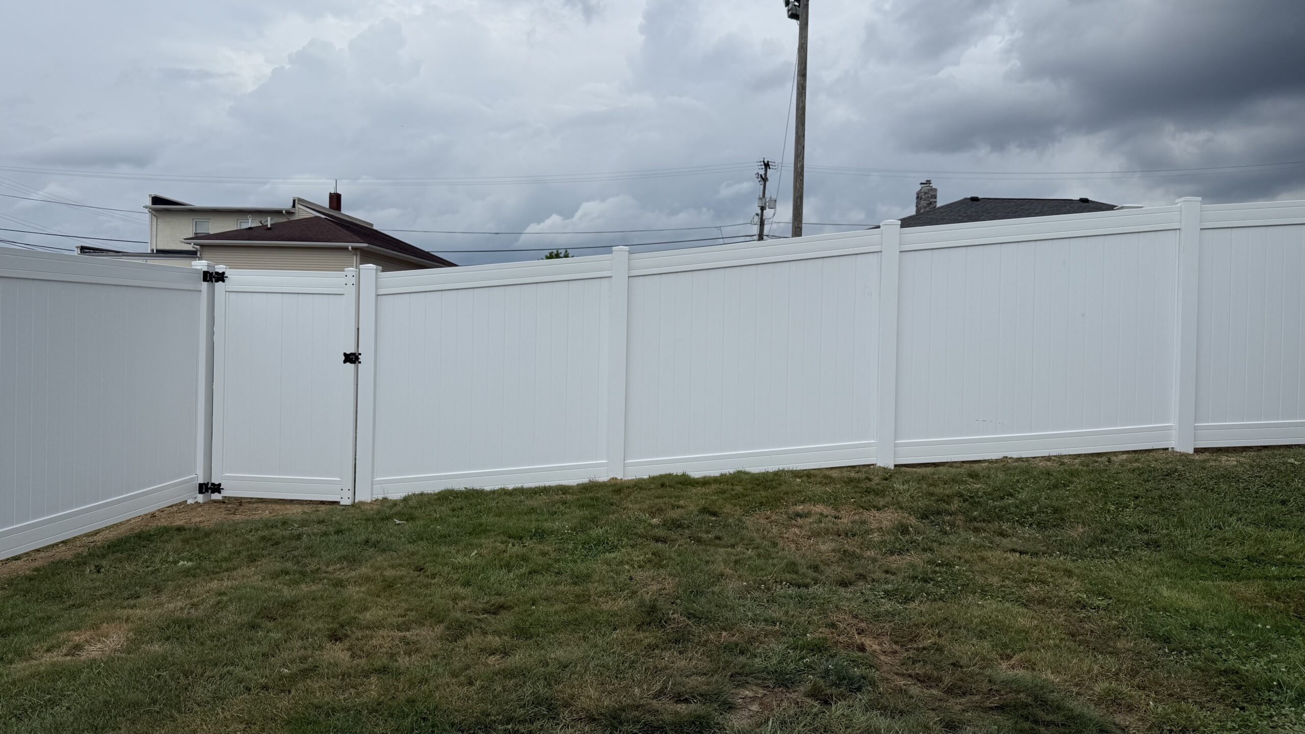 Vinyl Privacy Fence, Installed By Swiss Valley Fence. New Philadelphia