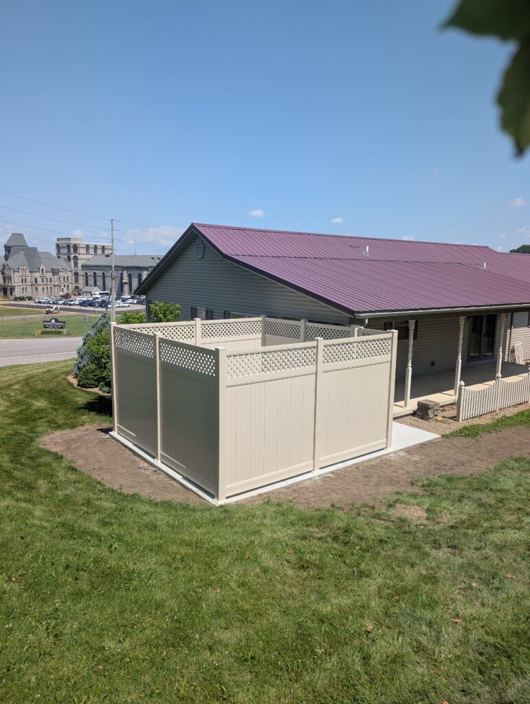 Vinyl Privacy Fence, Installed By Swiss Valley Fence. Moundsville Ohio