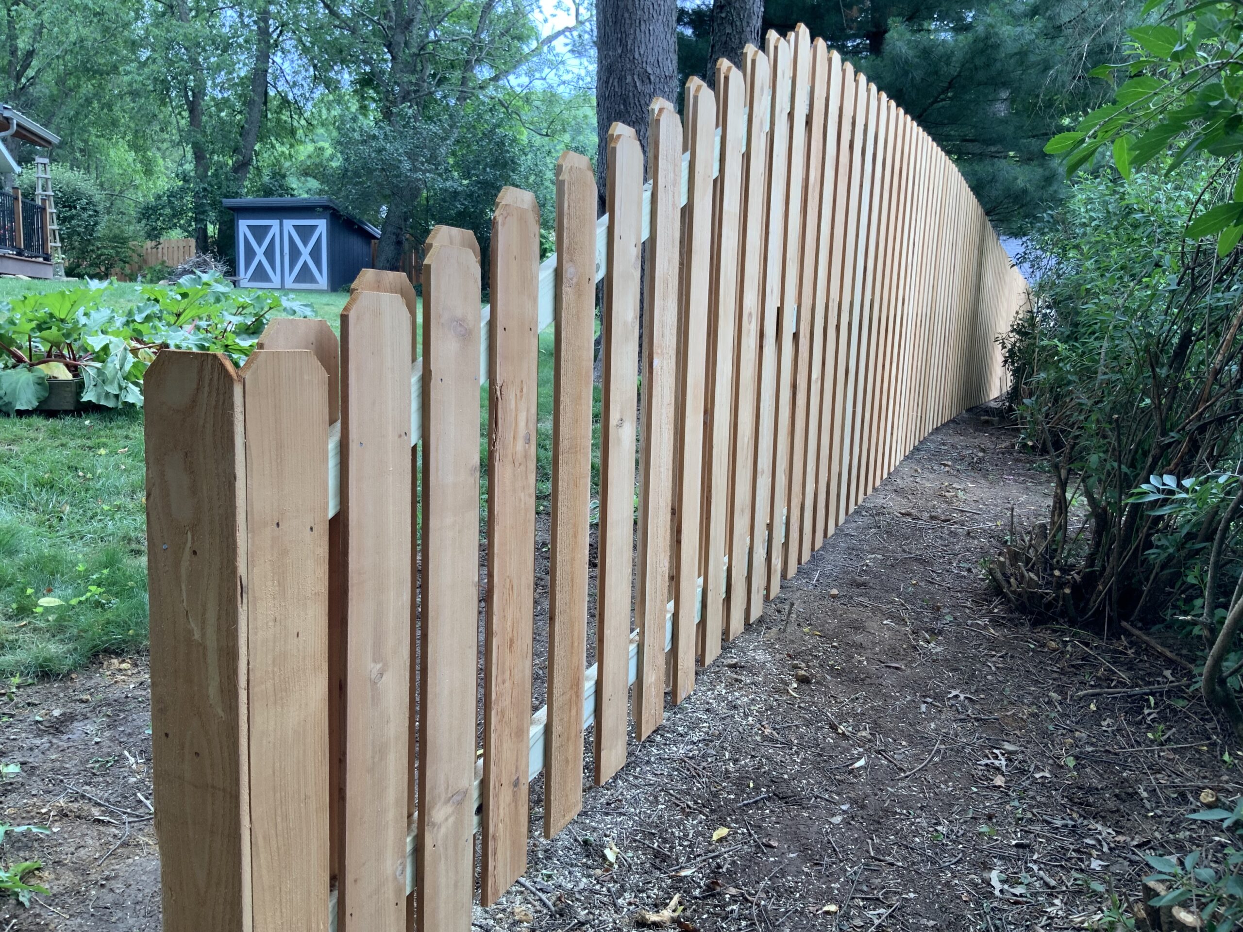 Wood Privacy fence installed by Swiss Valley Fence. Walnut Creek Ohio