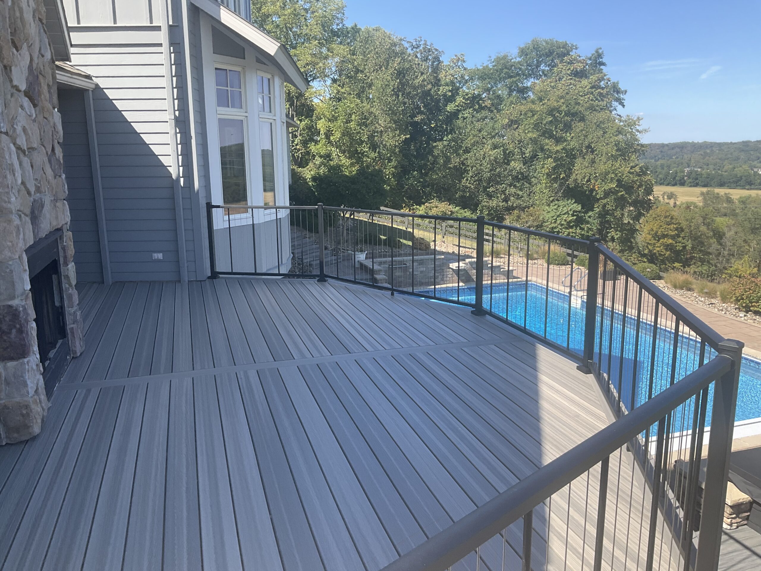 Composite Deck & Railing installed by Swiss Valley Fence. Nashport Ohio