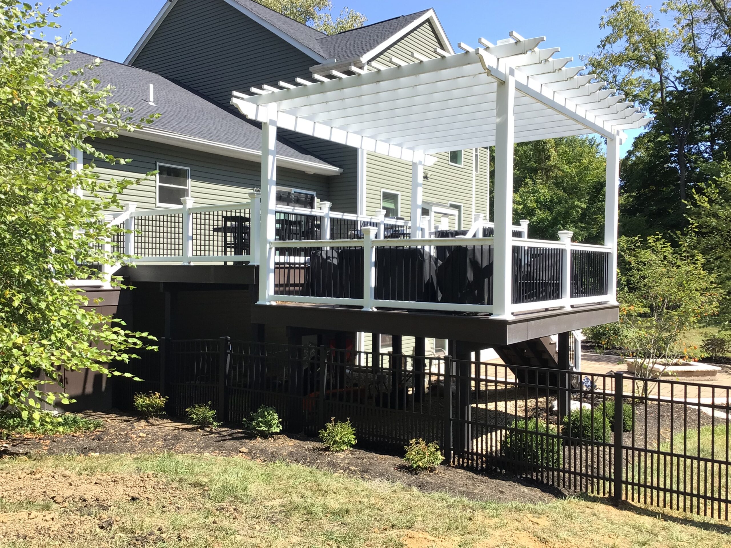 Deck and Railing, installed by Swiss Valley Fence. West Lafayette Ohio.