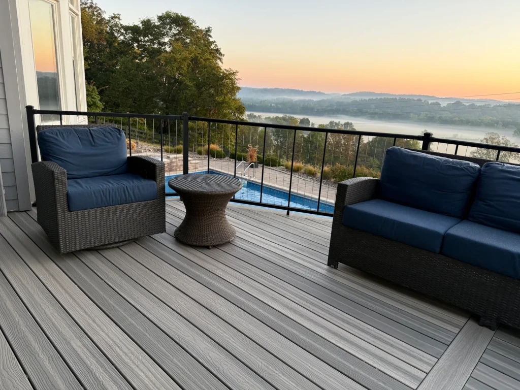 Maintenance Free Deck Installed By Swiss Valley Fence. West Salem
