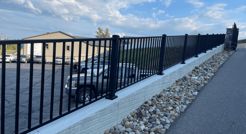 Aluminum Railing, installed by Swiss Valley Fence. Mount Vernon Ohio.