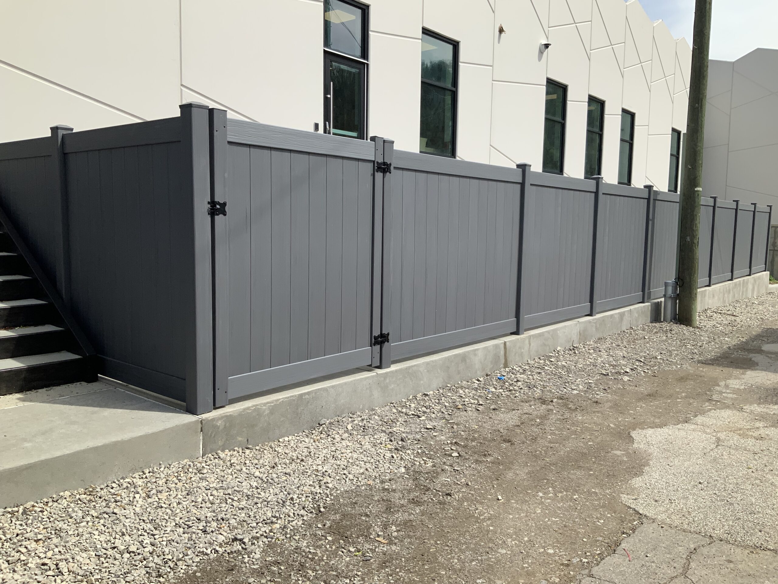Vinyl Privacy Fence, installed by Swiss Valley Fence, Corning Ohio.