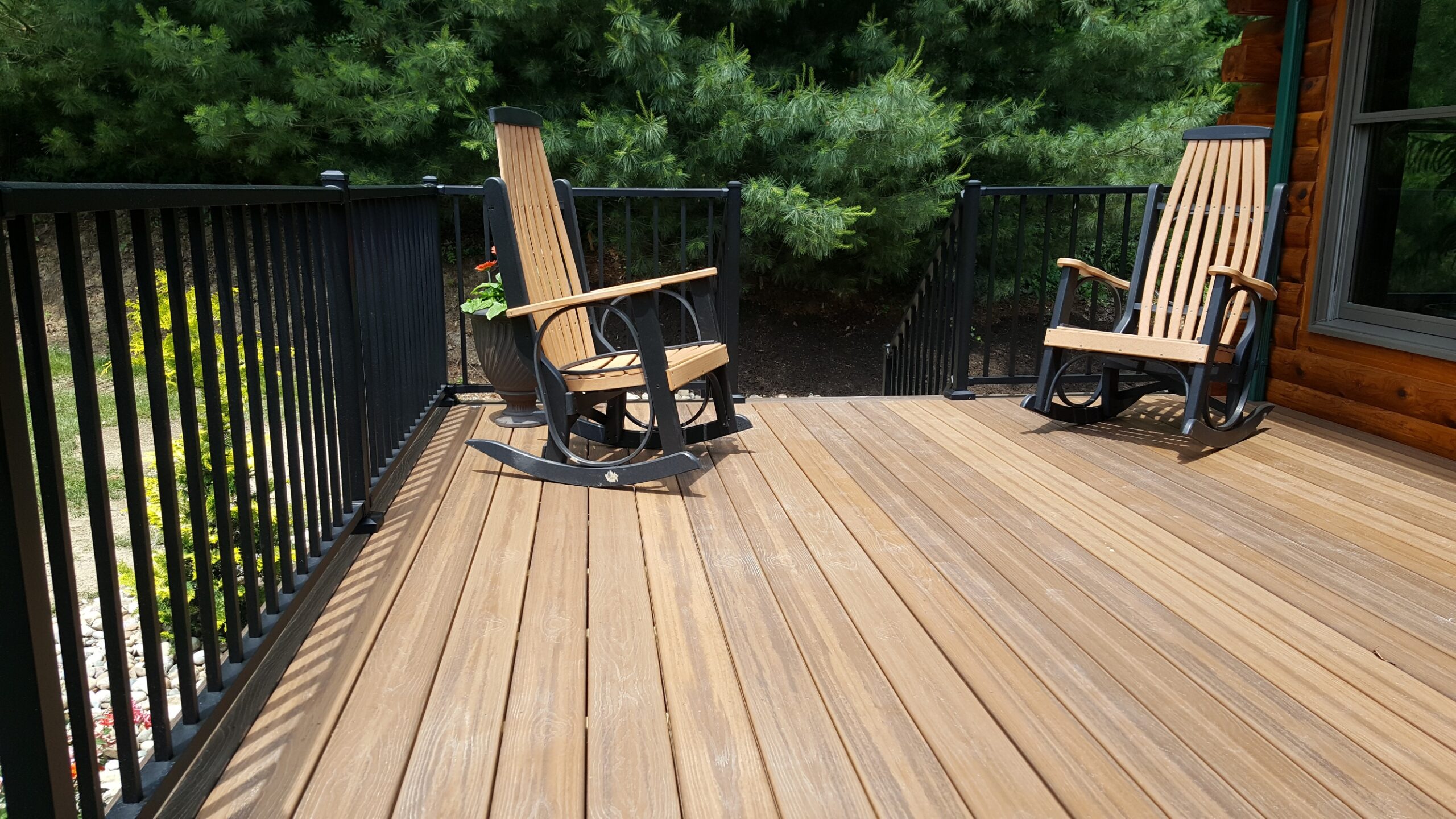 Composite Deck, & Railing installed by Swiss Valley Fence. Chardon Ohio.