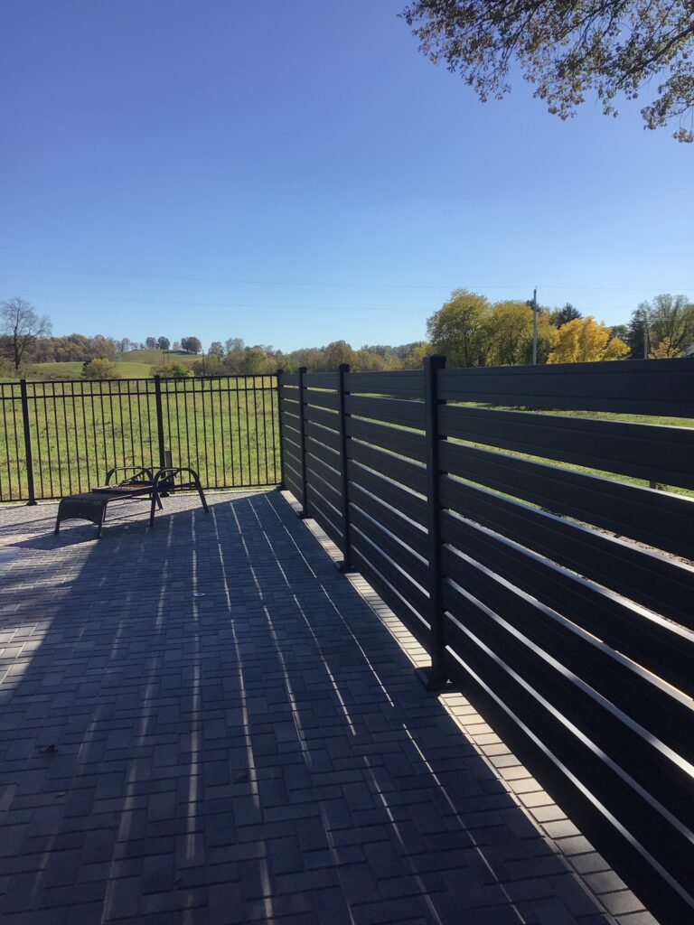 Aluminum Fence, installed by Swiss Valley Fence. Blue Rock Ohio.