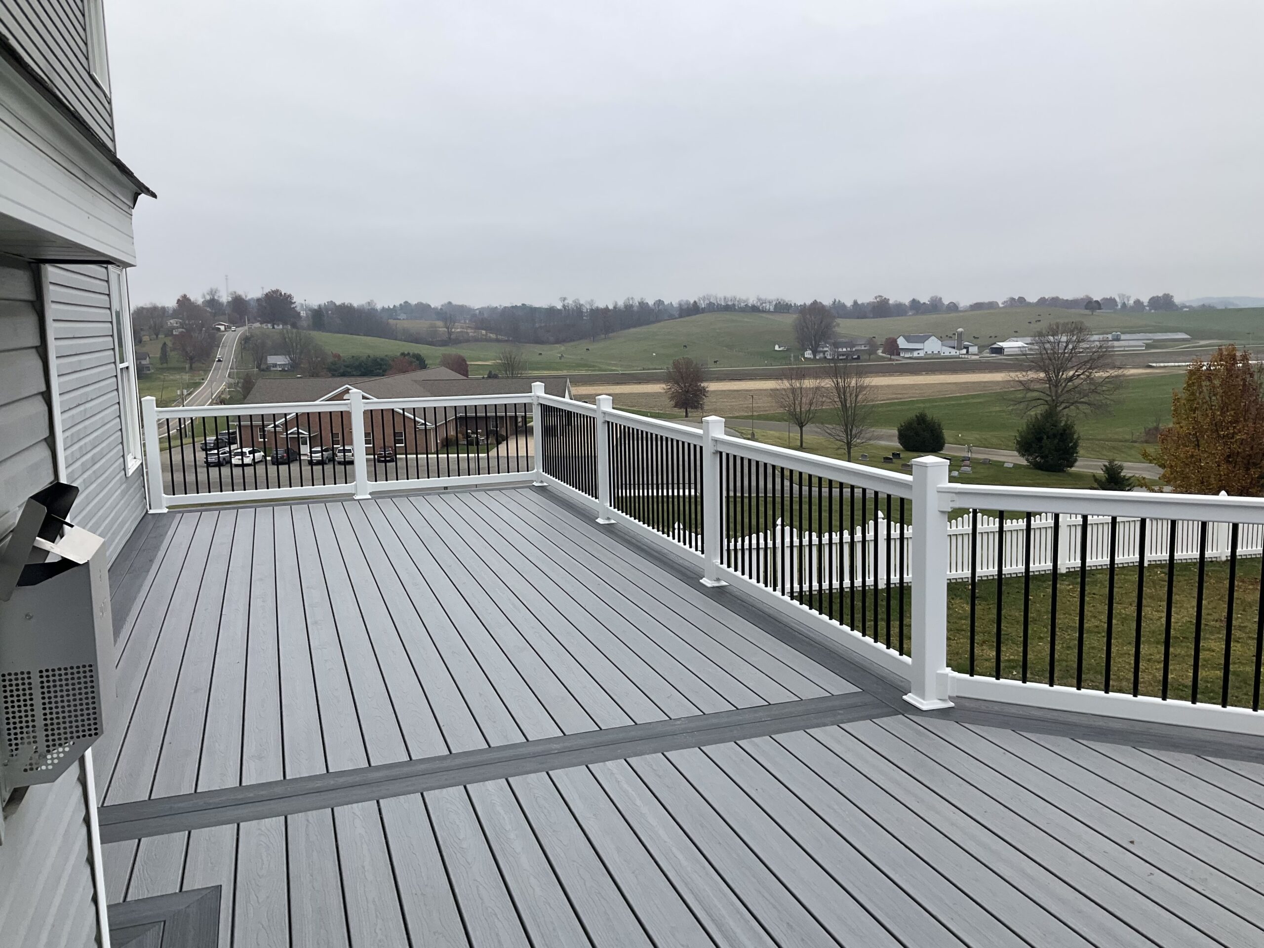 Composite Deck, installed by Swiss Valley Fence. Congress Ohio.