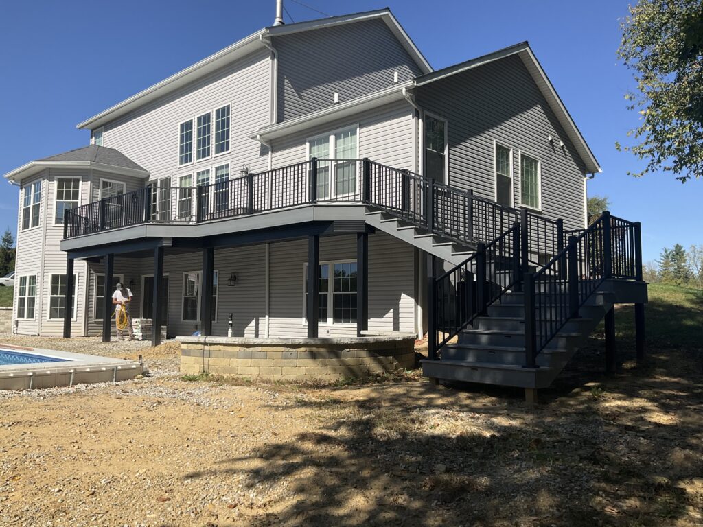 Composite Deck, installed by Swiss Valley Fence. Brinkhaven Ohio.