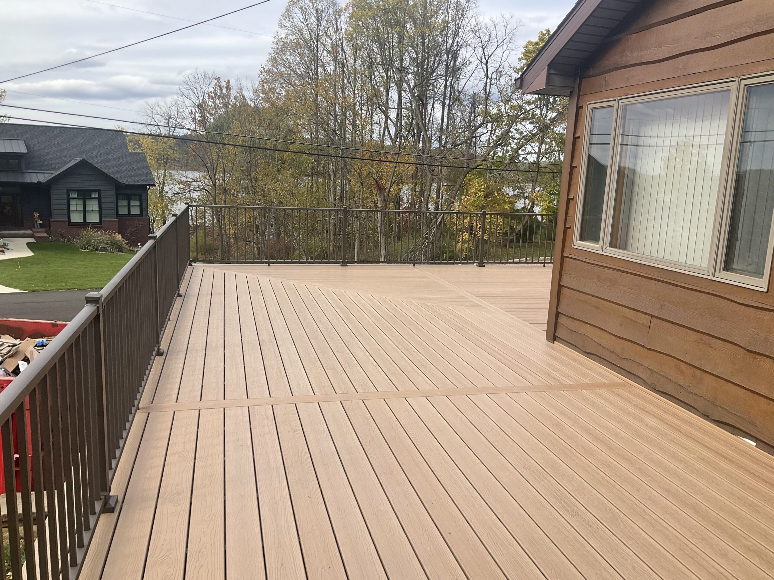 Deck & Railing, installed by Swiss Valley Fence. Burbank Ohio.