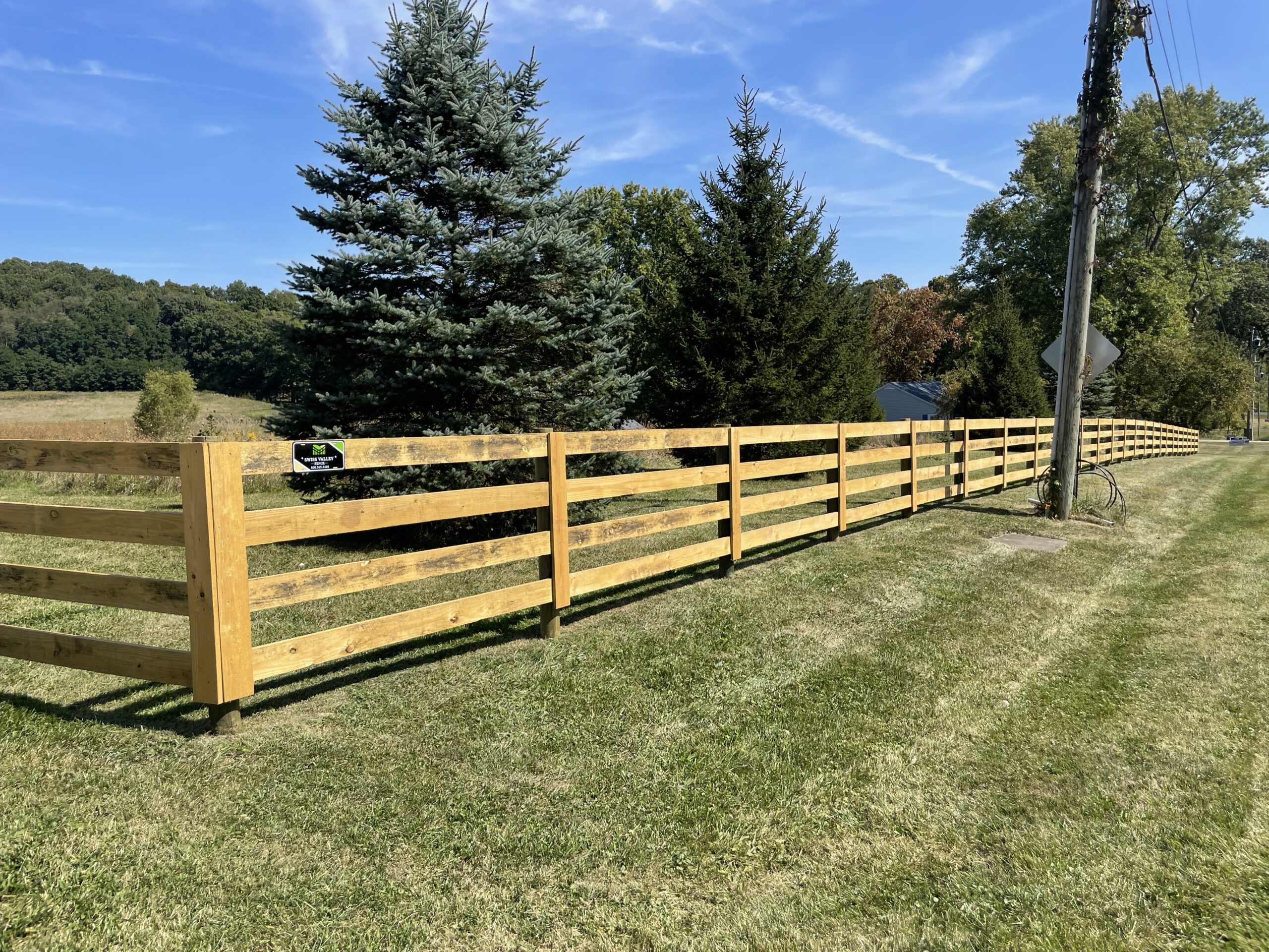 Board Fence, installed by Swiss Valley Fence, Deersville Ohio.