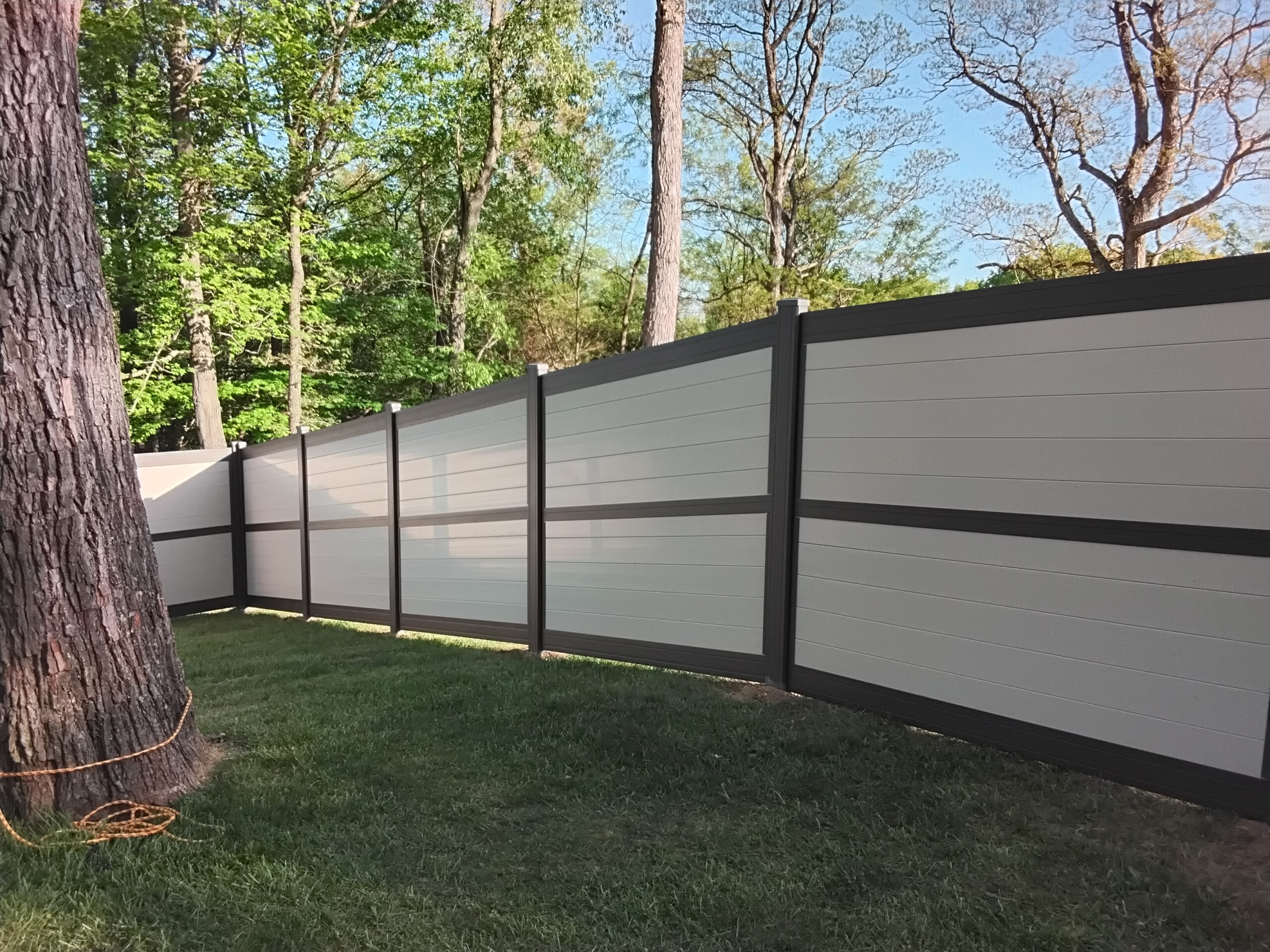 Designer Privacy Fence, installed by Swiss Valley Fence. Dellroy.