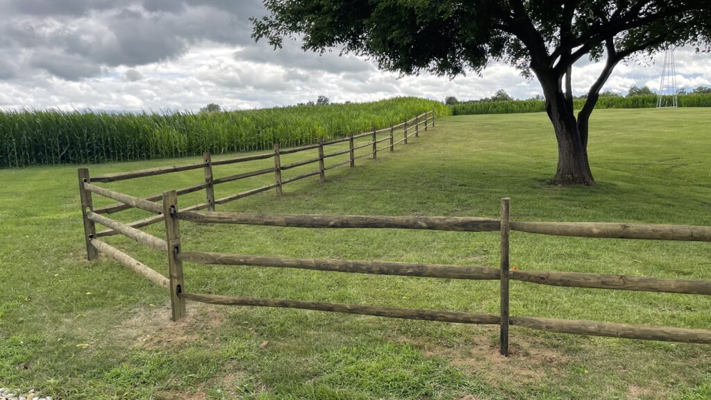 Split Rail Fence, installed by Swiss Valley Fence. Frazeysburg Ohio.