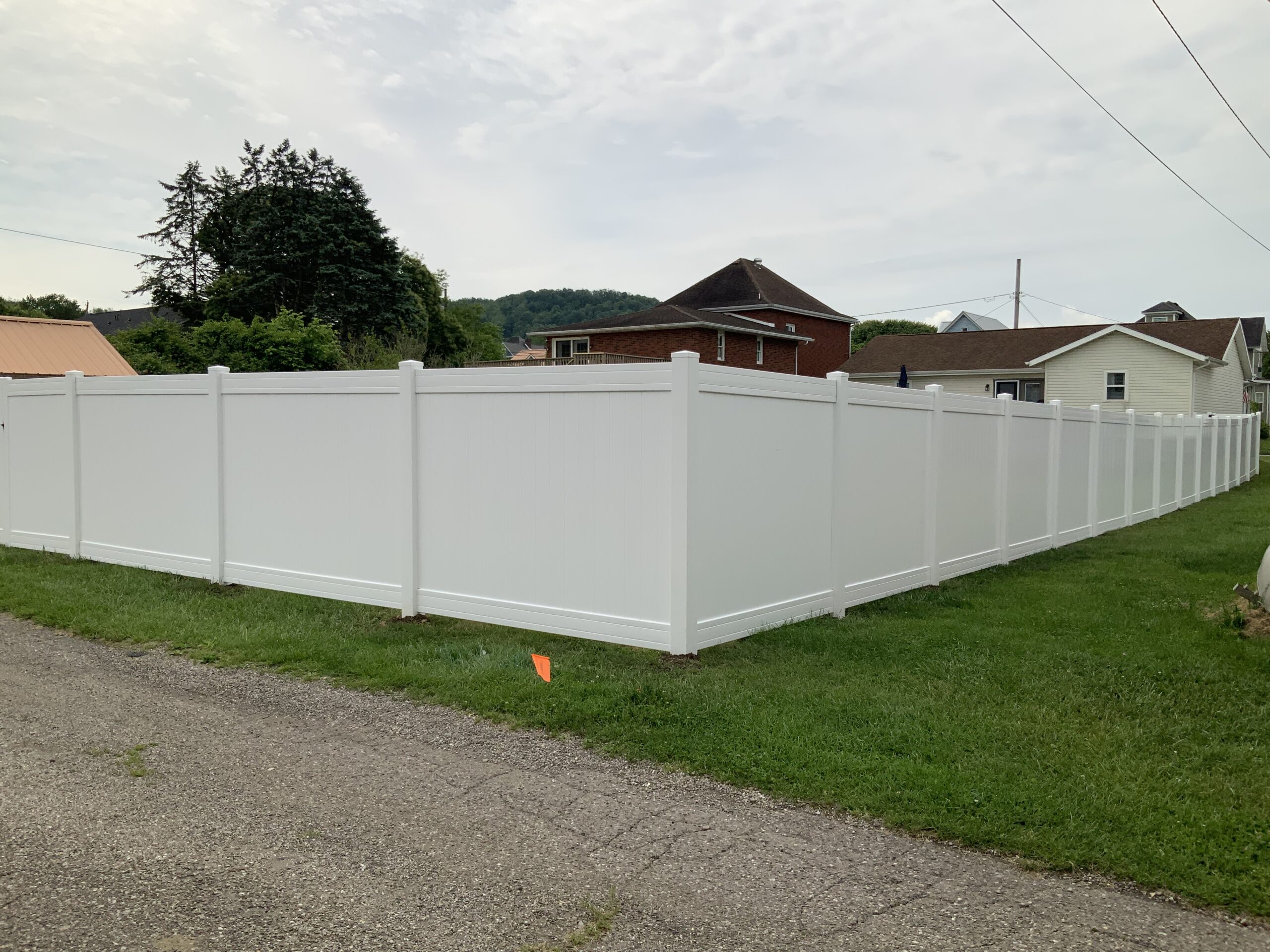Vinyl Privacy Fence, installed by Swiss Valley Fence, Doylestown Ohio.