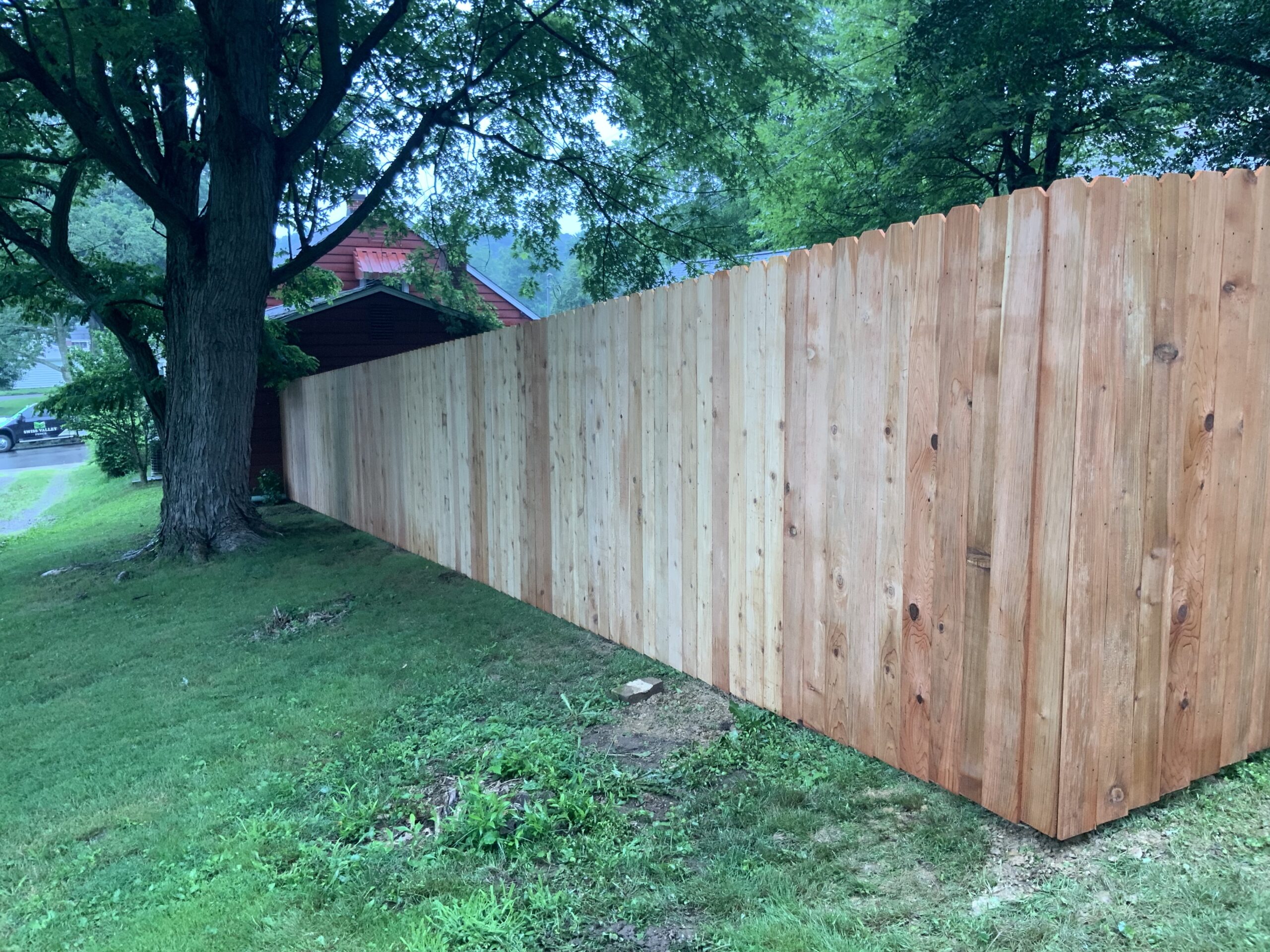 Wood Privacy Fence, installed by Swiss Valley Fence. Elyria Ohio.