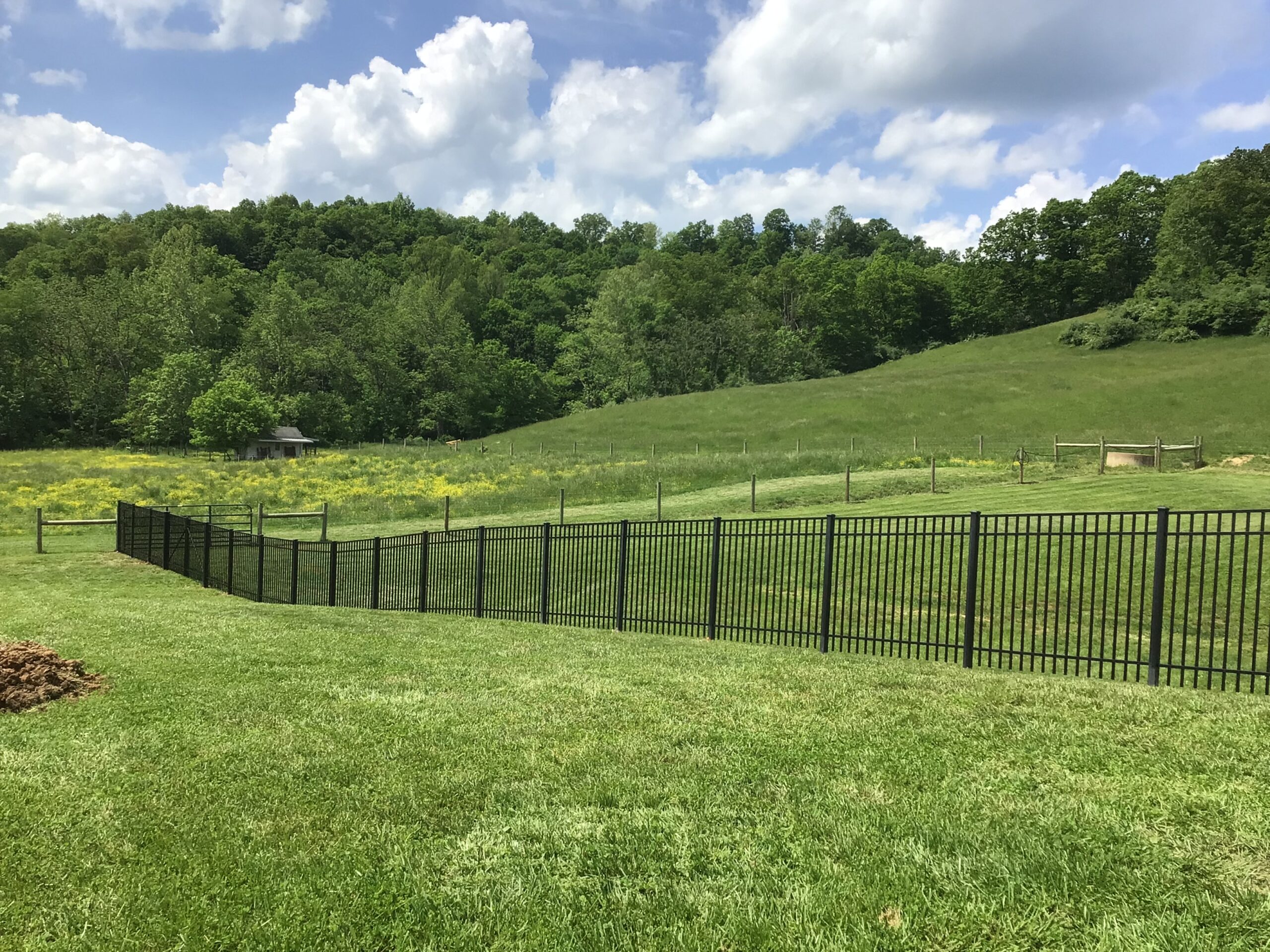 Aluminum Fence, installed by Swiss Valley Fence. Bellaire Ohio.